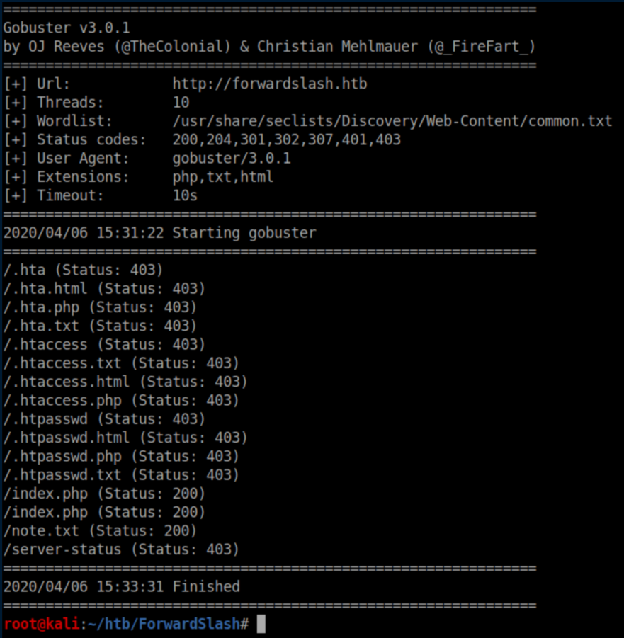 HackTheBox Writeup: ForwardSlash