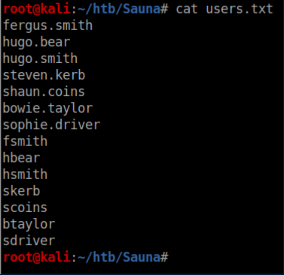 HackTheBox Writeup: Sauna